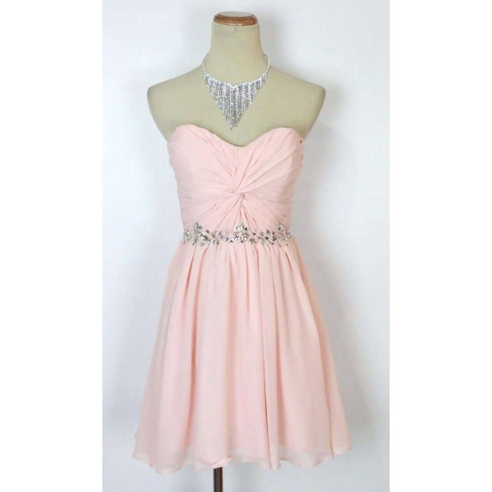 NEW Masquerade $90 Pink Strapless Prom Formal Sz 5